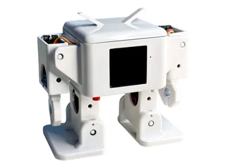 Imagen de referencia del robot Shanmao No. 1 completo con pantalla y seis servos, publicada en su documentación de montaje.