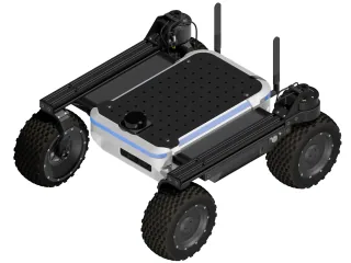 Render oficial de Raph Rover con cuatro ruedas, placa superior negra y dos antenas.