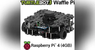 TurtleBot3 Waffle Pi de varias plataformas negras con cámara y LiDAR superior