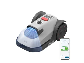 Representación oficial del eufy C15 con su campo de visión ilustrado y una pantalla de control.