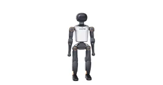Booster K1 de cuerpo entero, con cabeza negra y tronco blanco.
