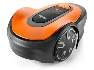 Flymo EasiLife Go 250 naranja y negro visto en perspectiva.