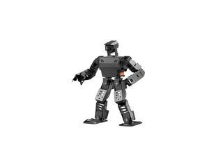 Humanoide AiNex negro de Hiwonder con brazos y piernas articulados.