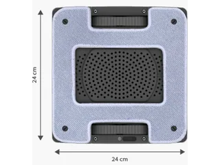 Parte inferior del HOBOT-2S con el paño rectangular y el sistema de limpieza.