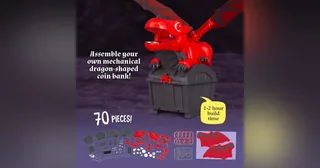 Imagen oficial del dragón mecánico Robotic Dragon Bank de Thames & Kosmos.