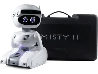 Imagen oficial de Misty II blanco, completo y junto a su maletín negro de transporte.