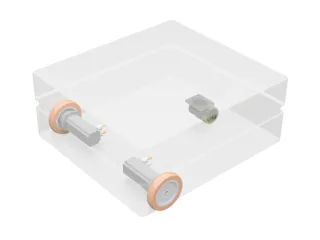 Render técnico oficial del chasis ROX-Trike y de la disposición de sus ruedas.