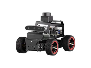 MentorPi A1 con chasis de cuatro ruedas, cámara de profundidad y sensor LiDAR