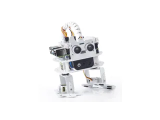 PiSloth de SunFounder con dos patas y sensor ultrasónico frontal.