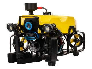 Imagen de producto del ROV R7 con instrumentos, publicada oficialmente por Exail.