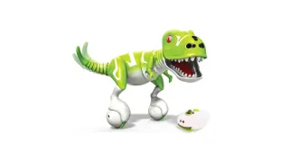 Zoomer Dino Boomer de Spin Master, de cuerpo entero, con su mando.