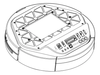 Dibujo técnico de la vista superior de la base móvil Kobuki.