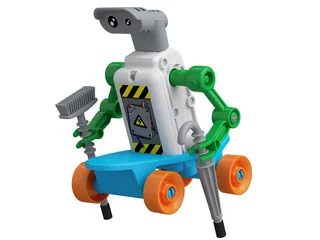 Imagen oficial del robot ReBotz Halfpipe sobre su base con ruedas.