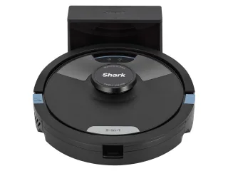 Shark Matrix Plus RV2620WDEU negro con su base de carga.
