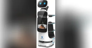DINERBOT T10 de KEENON con bandejas, cabeza móvil y pantalla