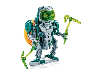 Fotografía oficial del Space Miner montado como robot verde con herramientas en los brazos.