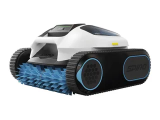 Render oficial del limpiador de piscinas MAMMOTION SPINO E1 completo.