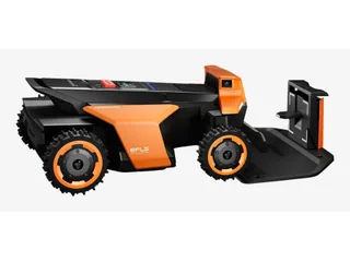 Render oficial de Navimow Terranox completo, con carcasa negra y naranja.