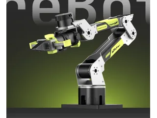 Representación oficial del brazo reBot Arm B601-DM con su pinza