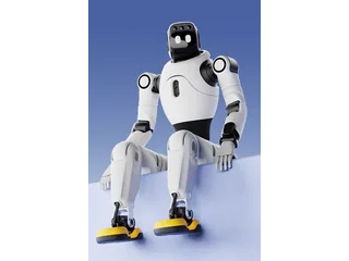 Representación oficial de AGIBOT X2 Ultra con cuerpo blanco y pies amarillos