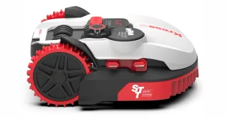 Kress Mission Nano KR101E blanco, rojo y negro visto de lado.