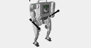 Render del Berkeley Humanoid en el vídeo de diseño del proyecto.