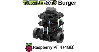 TurtleBot3 Burger compacto con dos ruedas, placas negras y LiDAR circular superior