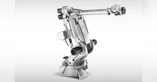 Imagen oficial del robot industrial Comau NJ-420-3.0 completo.
