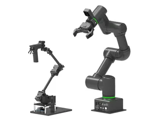 Imagen oficial del sistema ROBOTIS OMY con manipulador y dispositivo líder
