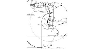 Vista completa del Racer-5-0.80 extraída del plano técnico oficial de Comau.