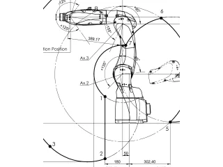 Vista completa del Racer-5-0.80 extraída del plano técnico oficial de Comau.