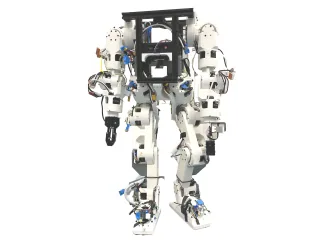Prototipo físico de Berkeley Humanoid Lite, de cuerpo entero.