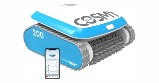 BWT Cosmy 200 blanco y azul con cepillos y aplicación.