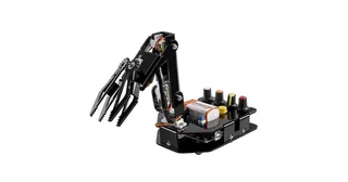 Imagen oficial del Robot Arm Kit for Arduino de SunFounder con pinza y mandos.
