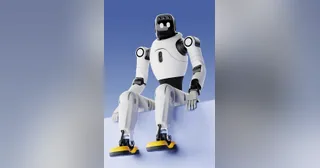 Representación oficial de AGIBOT X2 Ultra con cuerpo blanco y pies amarillos