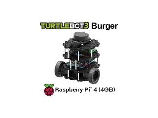 TurtleBot3 Burger compacto con dos ruedas, placas negras y LiDAR circular superior
