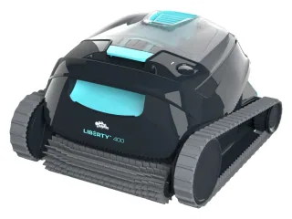 Dolphin Liberty 400 gris con asa turquesa y cepillo frontal.