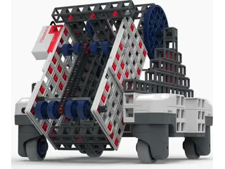 Render oficial del montaje Nova de Blueprint Robotics, con mecanismo de recogida inclinado sobre la base de cuatro ruedas; fotograma del vídeo de Sphero.