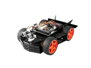 Imagen oficial del SunFounder PiCar-4WD con cuatro ruedas y sensor ultrasónico.