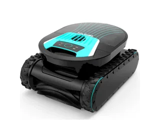 Render oficial del robot de piscina Talosbo Pleco Pro completo.