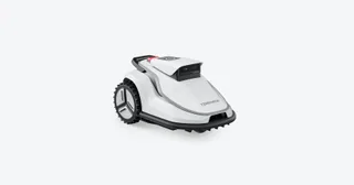 Render oficial del TerraMow V600 con cámaras frontales y carcasa blanca y negra.
