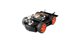 Imagen oficial del SunFounder PiCar-4WD con cuatro ruedas y sensor ultrasónico.