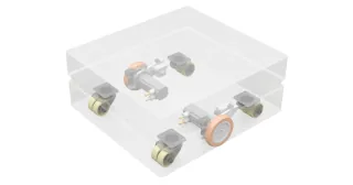 Render técnico oficial del chasis ROX-Diff y de la disposición de sus ruedas.