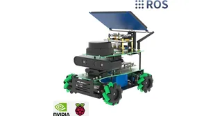 ROSMASTER X3 verde y negro de Yahboom con ruedas mecanum, lidar y cámara frontal