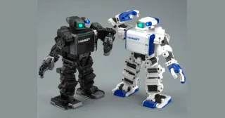 Dos versiones de i-SOBOT de Tomy, de cuerpo entero.