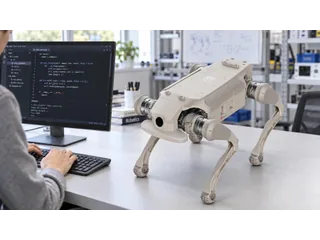 Fotografía oficial del GENISOM L1 Maker montado, junto a un ordenador en un laboratorio.