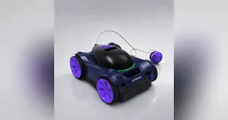 Render promocional oficial de Poolease S1 completo con su boya de comunicación conectada, publicado en su página de producto.