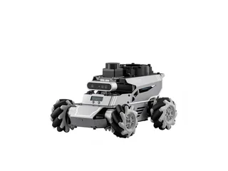 Render oficial del ROSOrin con ruedas mecanum y conjunto de sensores superiores.