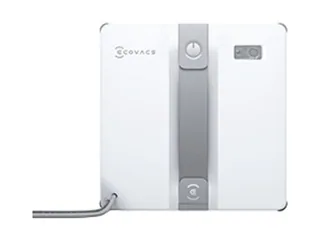 Render oficial del ECOVACS WINBOT MINI completo con su conexión de cable.