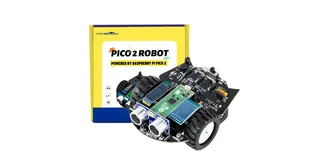 Imagen oficial del Yahboom Pico Robot con su placa y caja de kit.